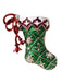 Retro Christmas Sock Rhinestone Brooch