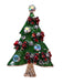 Retro Christmas Trees Rhinestone Brooch