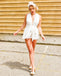 White 1930s Backless Pleated Skirted Swimsuit