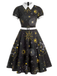 1950s Puff Sleeve Belt Swing Dress