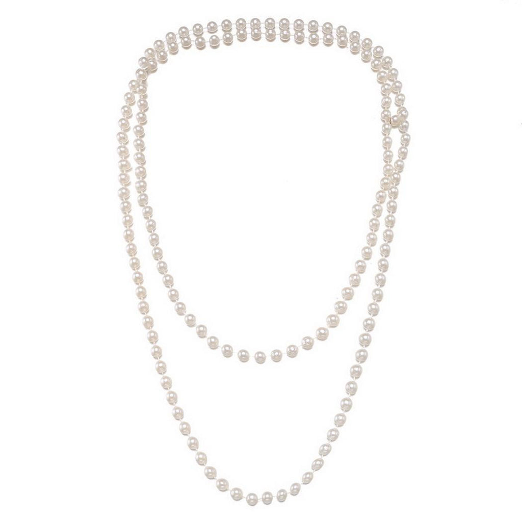 [US Warehouse] White 1920s Pearl Flapper Necklace