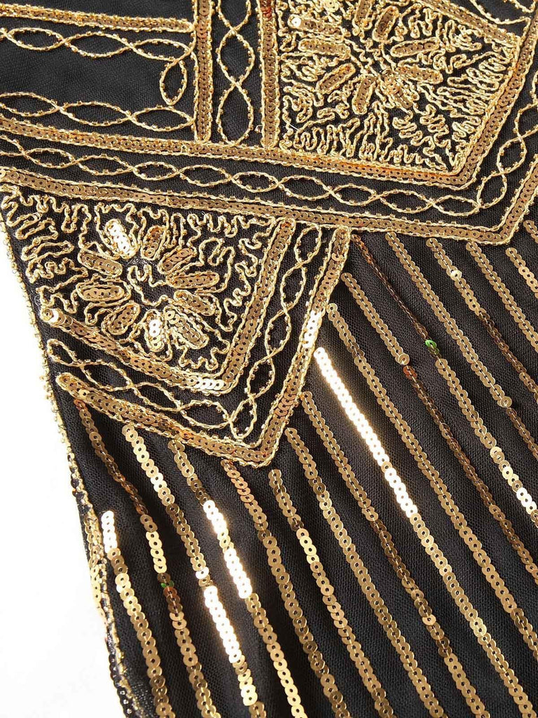 [US Warehouse] Gold 1920s Sequined Flapper Dress