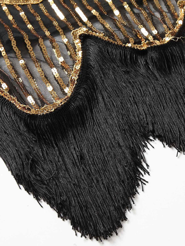 [US Warehouse] Gold 1920s Sequined Flapper Dress