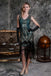1920s Beaded Fringed Dress, classic 1920s style elegant retro fashion - Image 1