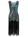 1920s Beaded Fringed Dress, classic 1920s style elegant retro fashion - Image 5