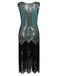 1920s Beaded Fringed Dress, classic 1920s style elegant retro fashion - Image 7