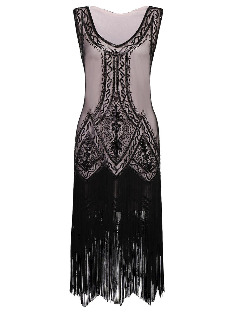 1920s Beaded Fringed Flapper Dress — vintage elegance for the modern woman