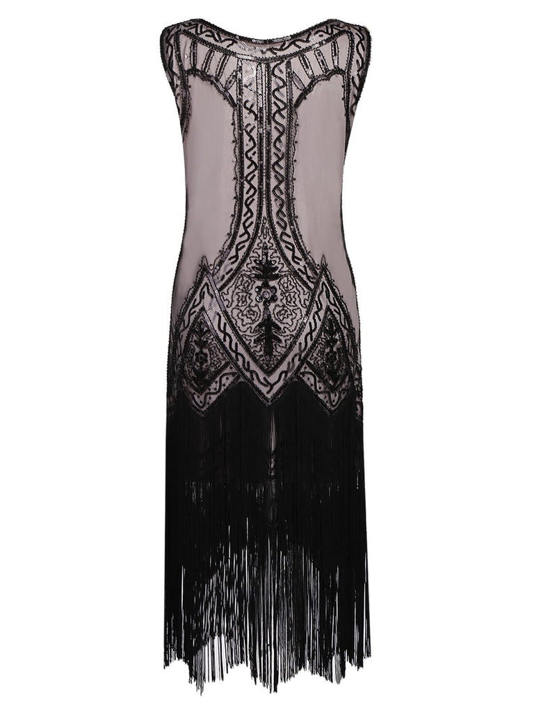 1920s Beaded Fringed Flapper Dress — vintage elegance for the modern woman