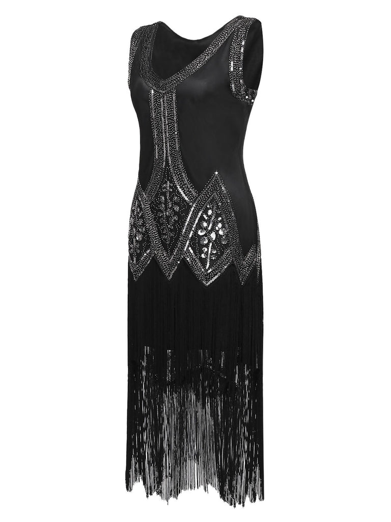 1920s Beaded Fringed Flapper Dress — vintage elegance for the modern woman