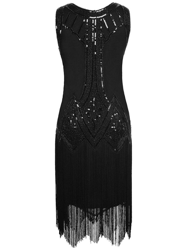 adult black beaded flapper dress by spirit halloween Queendancer Women Roaring 20s Party Dress Black Beaded Gatsby Fringed Flapper  Dress – queendancer