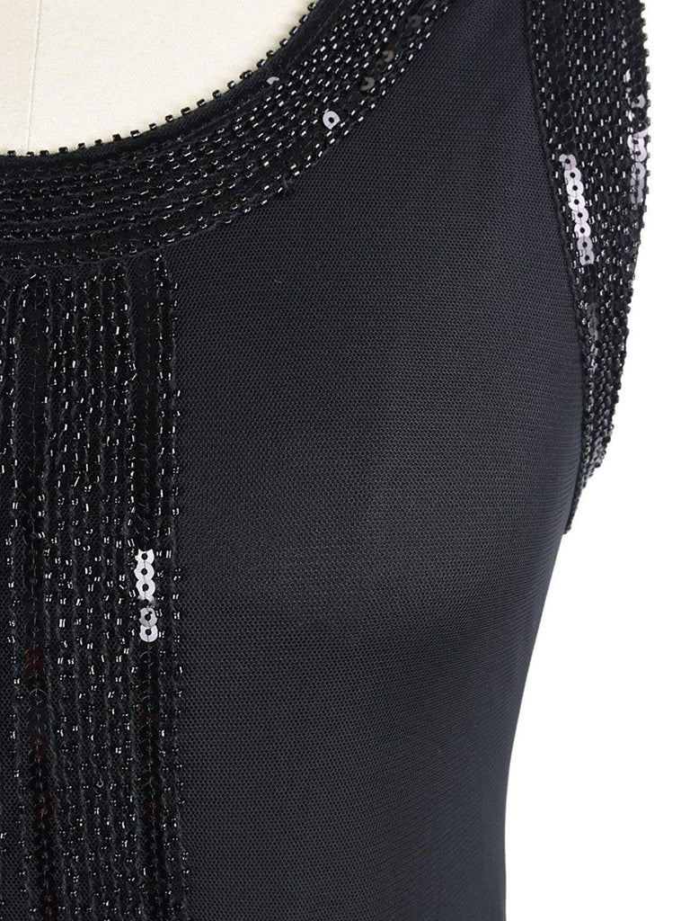 1920s Beaded Fringed Flapper Dress, classic 1920s style elegant retro fashion - Image 8