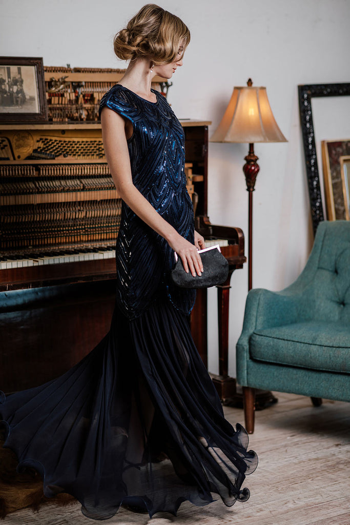 1920s Embroidery Sequin Maxi Dress: timeless style reimagined