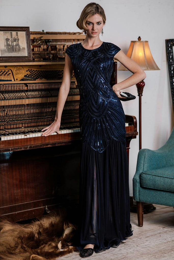 1920s Embroidery Sequin Maxi Dress: timeless style reimagined