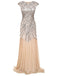 1920s Embroidery Sequin Maxi Dress, classic 1920s style elegant retro fashion - Image 1
