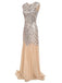 1920s Embroidery Sequin Maxi Dress, classic 1920s style elegant retro fashion - Image 2