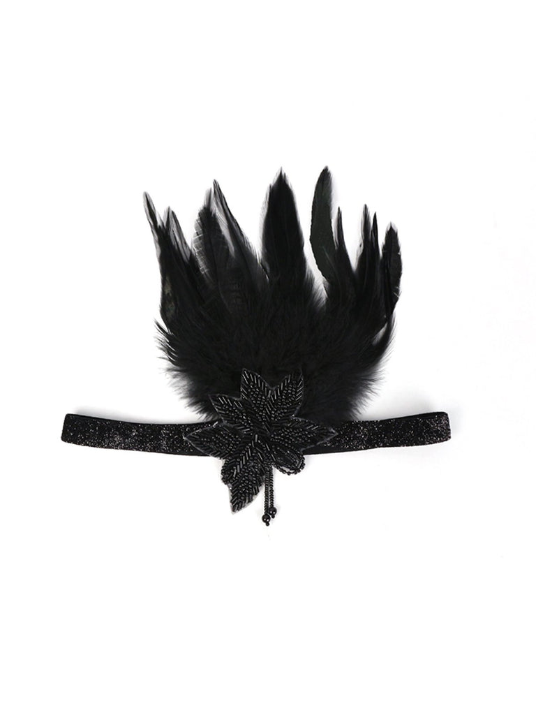 1920s Feather Sequin Headband — 1920s vintage charm for her modern wardrobe
