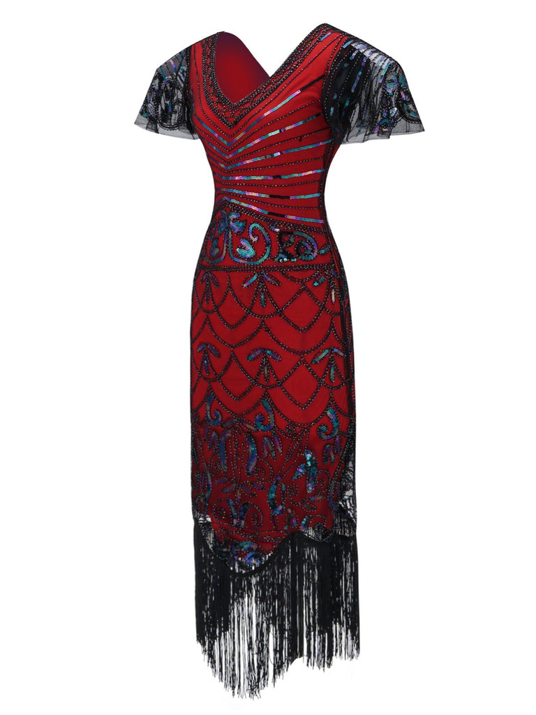 1920s Fringed Flapper Gatsby Dress, classic vintage style elegant retro fashion - Image 7