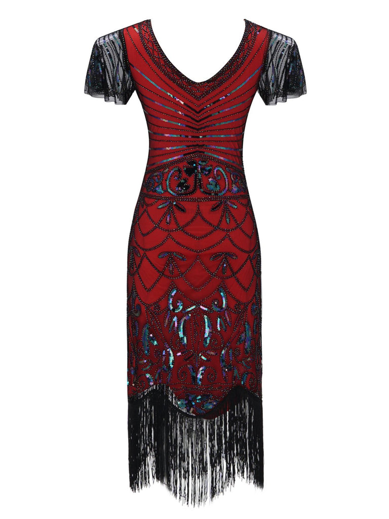 1920s Fringed Flapper Gatsby Dress, classic vintage style elegant retro fashion - Image 8