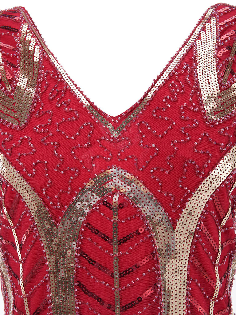 1920s Leaves Sequined Tassel Dress: timeless style reimagined