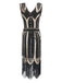 1920s Leaves Sequined Tassel Dress, classic 1920s style elegant retro fashion - Image 7