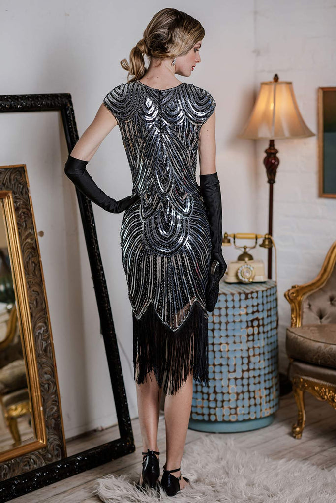 1920s Sequin Beaded Fringed Dress — vintage elegance for the modern woman