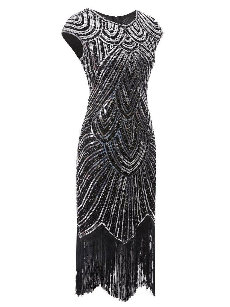 1920s Sequin Beaded Fringed Dress: timeless style reimagined