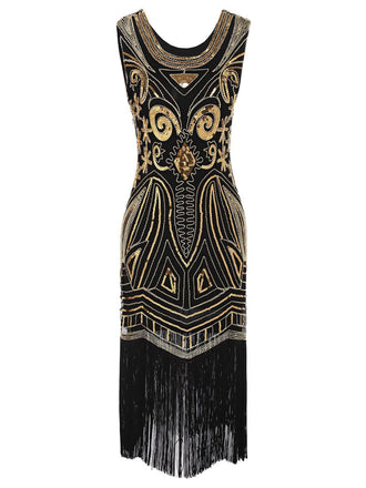 1920s Sequined Fringe Flapper Dress: timeless style reimagined