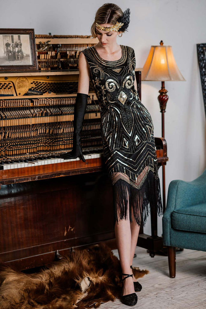 1920s Sequined Fringe Flapper Dress: timeless style reimagined