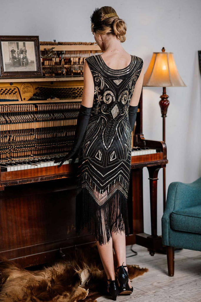 1920s Sequined Fringe Flapper Dress: timeless style reimagined