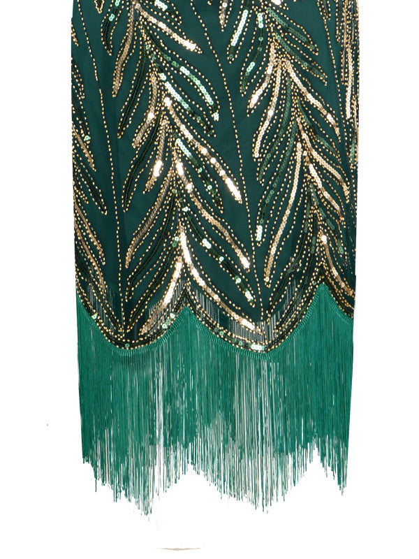 1920s Sequined Tassels Flapper Dress, classic 1920s style elegant retro fashion - Image 10