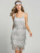 [Clearance] Belted Gray 1920s Fringe Gatsby Dress-US Warehouse