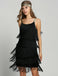 [US Warehouse] Belted Black 1920s Fringe Gatsby Dress