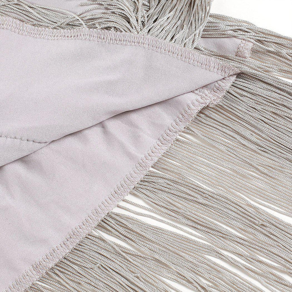[Clearance] Belted Gray 1920s Fringe Gatsby Dress