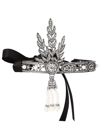 [US Warehouse] Apricot 1920s Feather Flapper Headband – Retro Stage ...
