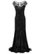 Black 1920s Sequin Maxi Flapper Dress