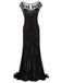 [US Warehouse] Black 1920s Sequin Maxi Flapper Dress & 5PCS Accessories