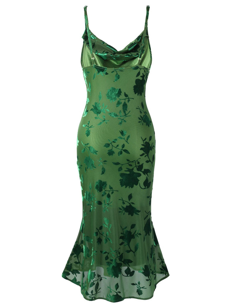 Green 1930s Floral Vintage Dress — vintage elegance for the modern woman