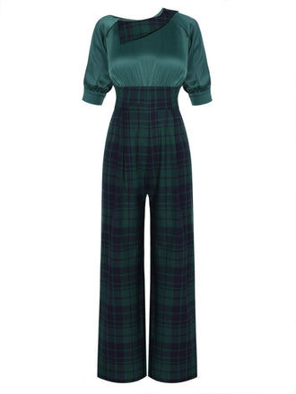 1930s Plaid Patchwork Puff Jumpsuit | 1930s | vintage romper, retro jumpsuit