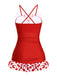 1930s Polka Dot Bowknot Patchwork Swimsuit — vintage elegance for the modern woman