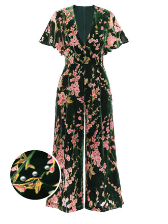 Green 1930s Velvet Vintage Jumpsuit: timeless style reimagined