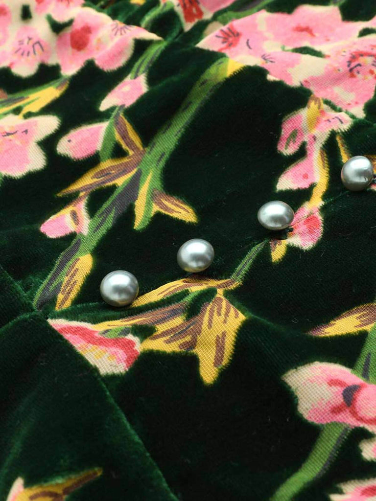 Green 1930s Velvet Vintage Jumpsuit — vintage elegance for the modern woman