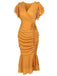 1930s Ruffle Lace-up Fishtail Dress: timeless style reimagined