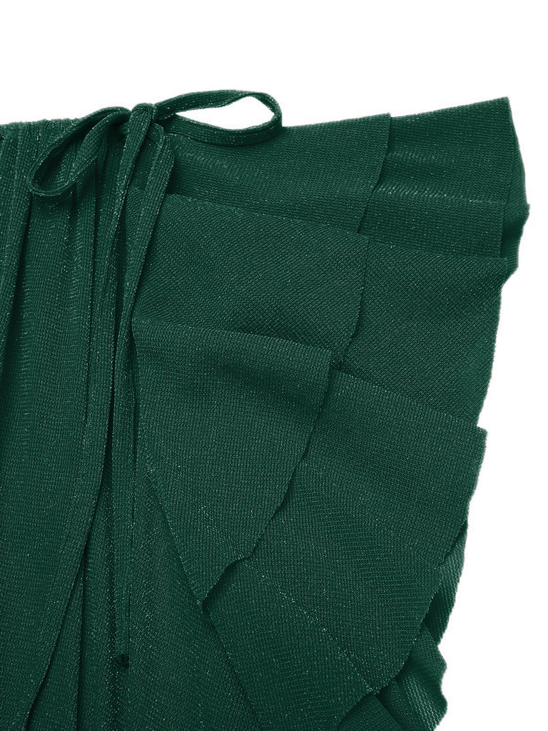 1930s Ruffle Lace-up Fishtail Dress: timeless style reimagined