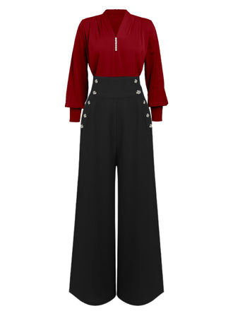 1930s Solid Blouse & Suspender Pants: timeless style reimagined