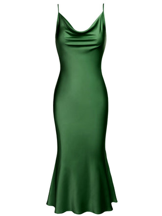 1930s Strap Solid Fishtail Vintage Dress: timeless style reimagined