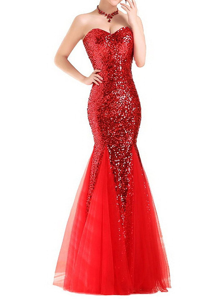 Floor Length Red Sequin Trumpet Formal Dress Gala Wedding Guest Gown Floor Length Red Sequin Trumpet Formal Dress Gala Wedding Guest Gown