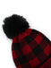 Red & Black Plaid Hairball Knitted Parent Hat