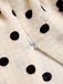 Beige 1940s Dots Bowknot V-Neck Blouse, vintage top, retro blouse - perfect for women who love vintage and retro fashion