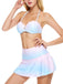1940s Gradient Pink Shell Skirted Bikini Set - vintage skirt, retro style
