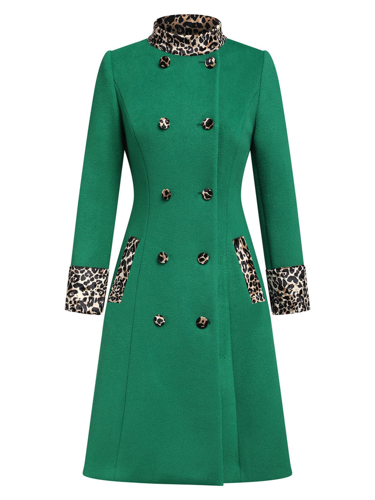 1940s Leopard Patchwork Button Coat - vintage fashion, retro style